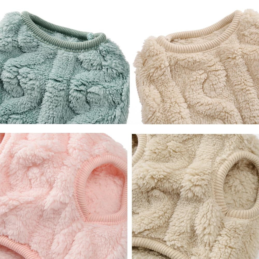 Fleece Warm Dog Cloth Sleeveless Soft Cozy Plush Vest Puppy Winter Overall for Small Medium Pet Sweatshirt  for Dog and Cat