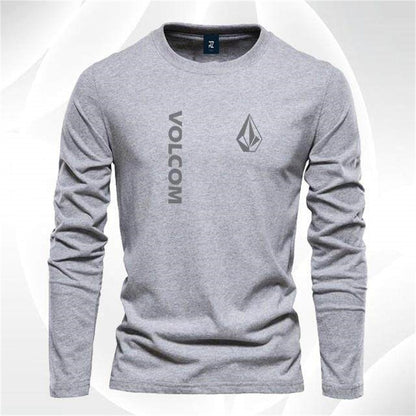 Autumn men's Long sleeved T-shirt graphic t shirts Cotton Comfortable Tops Solid color versatile men's clothing t shirt for man