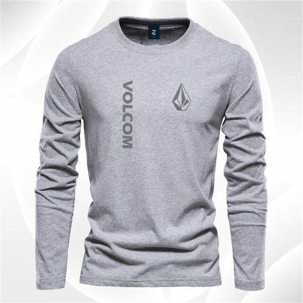Autumn men's Long sleeved T-shirt graphic t shirts Cotton Comfortable Tops Solid color versatile men's clothing t shirt for man