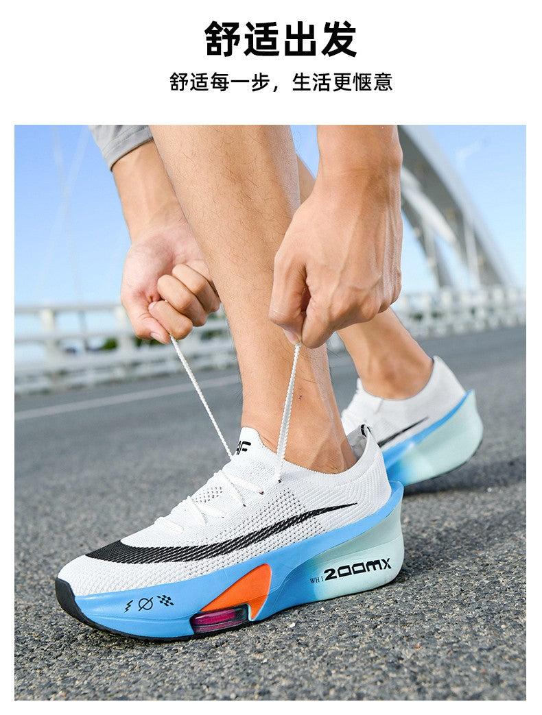 Tênis Esportivo Masculino de Corrida Maratona Amortecimento a Ar Placa de Carbono Respirável Leve Feminino Confortável Atlético Caminhada Corrida