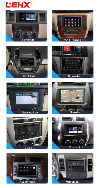 LEHX Universal 7 Inch 2 din Android 15 Car Radio 2.5D QLED Screen Car Multimedia Player Carplay Android Auto Stereo Autoradio