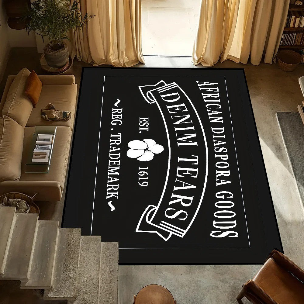 MINISO small T-Tears carpet Anti-Slip Kitchen Bedroom fashion D-Denim Handmade Tufted Rug Luxury Living Room Entrance Decoration