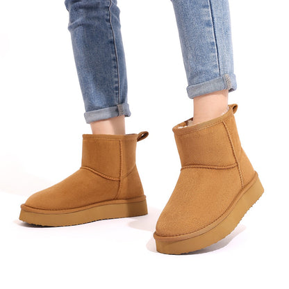 Eyriphy New Fashion Snow Boots Furry Boots Women Warm Boots Outdoor Winter Boots Suede Boots Nonslip Women's Shoes  Slip On Shoe