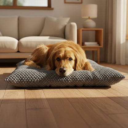 Cama para Cães com Almofada Extra Grande para Caixas de Transporte, Borda Elevada, Colchão de Poliéster Ultramacio com Travesseiro para Cães Pequenos, Médios e Grandes