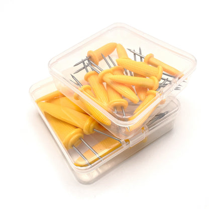 Stainless Steel Corn Fork 12/8Pcs With Box Anti Scalding Barbecue Corn Holders Camping Fruit BBQ Picnic Cooking Tools Outdoor