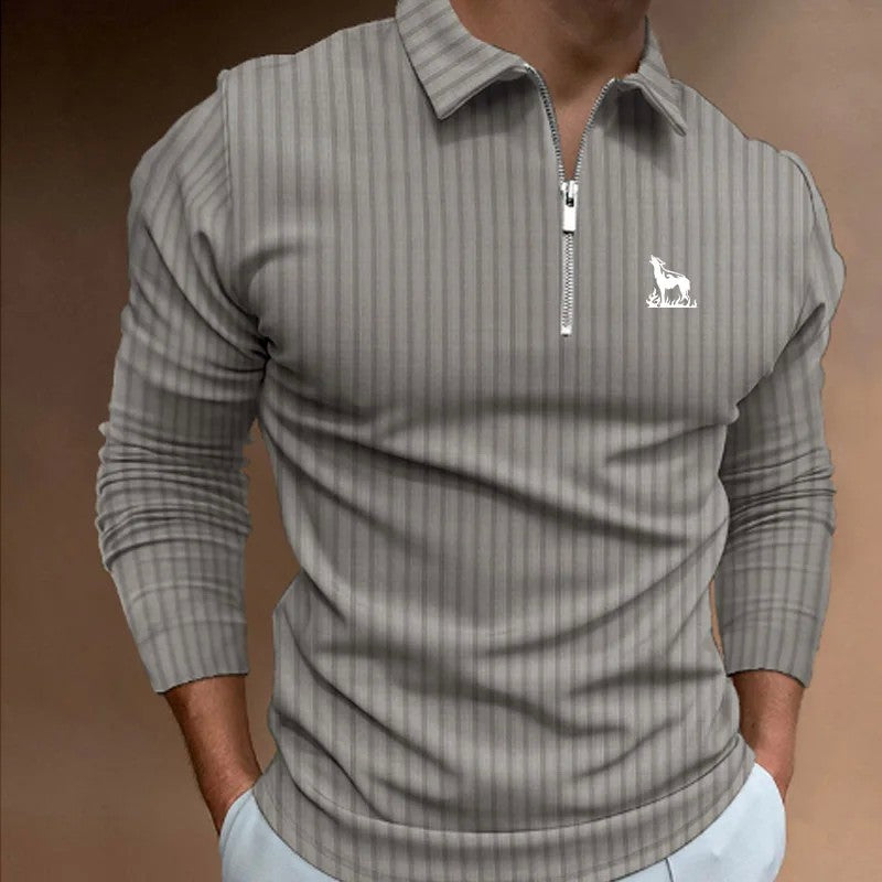 Men Fashion Long Sleeve Zipper Polo Shirt Men Casual Lapel Polo Shirt Fashion Polo Shirt Casual Men Polo Shirt Men Tops Polo