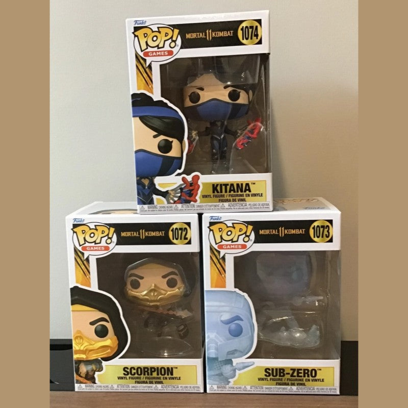 Mortal Kombat Kitana Genuine Funko Pop Action Doll Model Scorpion Vinyl Sculpture Dolls Collect Souvenirs Fan Gifts Toys