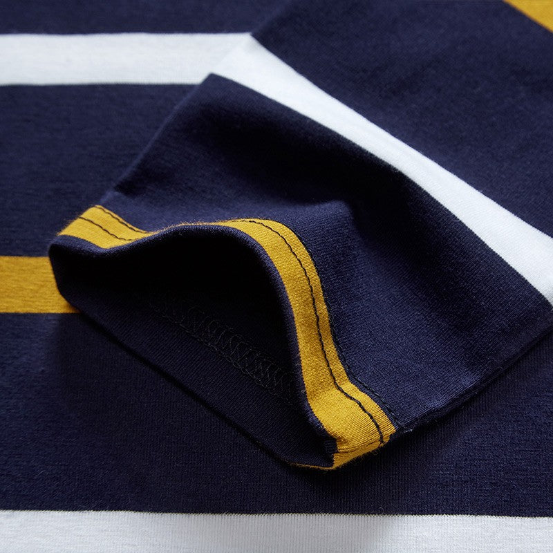 Men Polo Shirt Cotton Embroidery Long Sleeve Spring Stripe Polo Shirt Men Autumn Casual Fashion Polo Shirt Business T-shirts Men