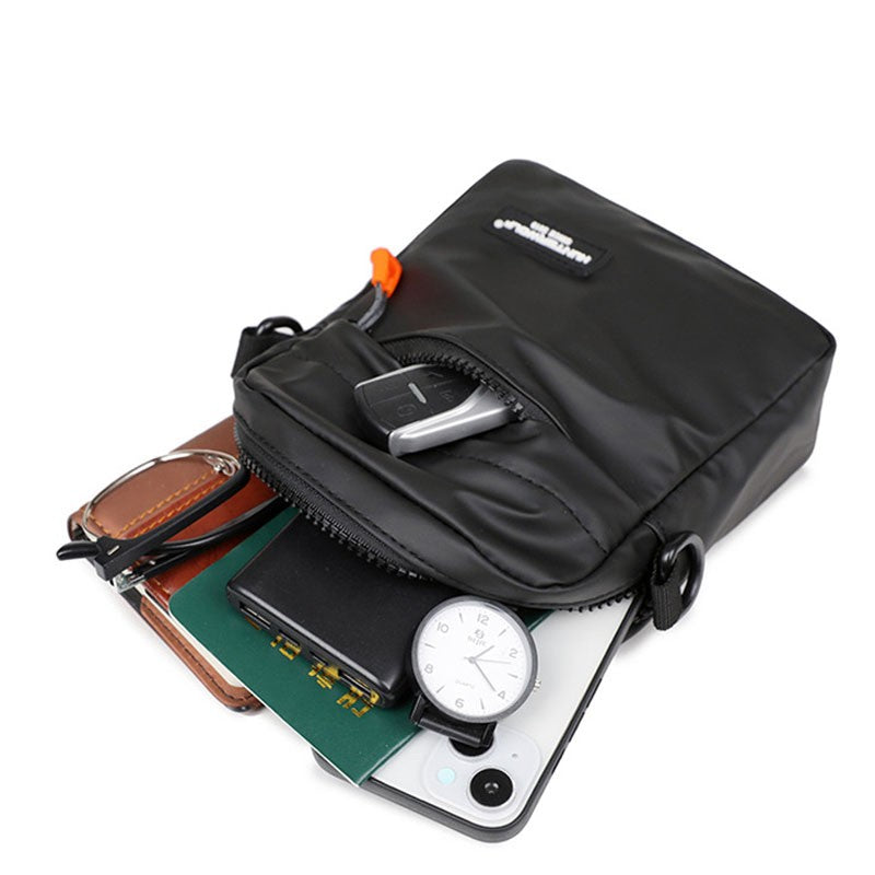 Simple Mini Men Crossbody Bag For Phone Side Bag Casual Waterproof PU Leather Shoulder Bag Business Small Messenger Sling Bags