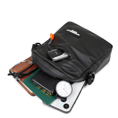 Simple Mini Men Crossbody Bag For Phone Side Bag Casual Waterproof PU Leather Shoulder Bag Business Small Messenger Sling Bags