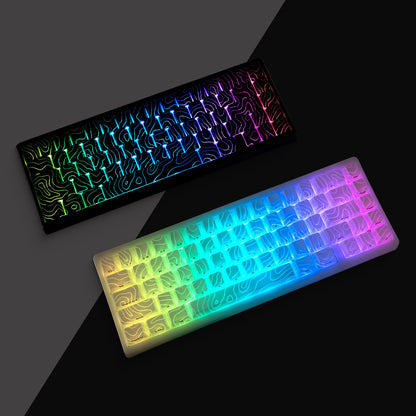 Teclado Mecânico XVX M67 JadeStone com Teclas IMD-Tech Hot Swappable Design Gasket Teclado com Retroiluminação RGB Personalizada Tri-Modo
