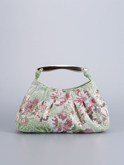 Delicated Sequins Luxury Evening Bag Pleated Handbag Elegant Embroidered Evening Bag for Women Wedding Banquet Cheongsam Handbag