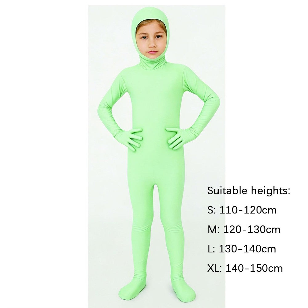 Kids Zentai Invisible Jumpsuit Cosplay Costume Bodysuits Halloween Carnival Skin Tight Suit Spandex Stretch Disappearing