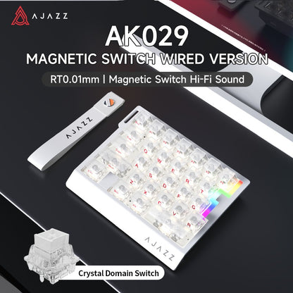 Teclado Gamer de Uma Mão AJAZZ AK029 Com Fio Chave Magnética HE 29 Teclas RGB 8000Hz Mini Teclado Mecânico para Jogadores de E-sports de PC