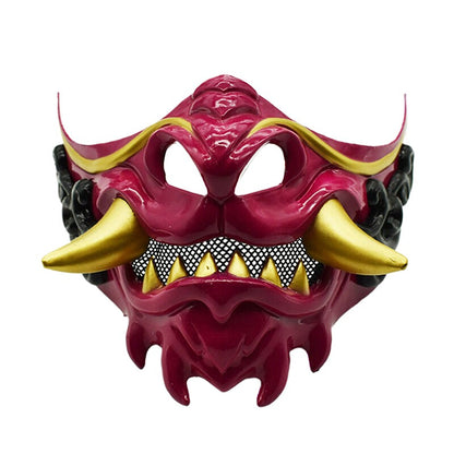 Half Face Devil Samurais Mask for Carnivals Halloween Cosplay Horror Killer Mask Masquerade Mask Party Mask Japanese Mask
