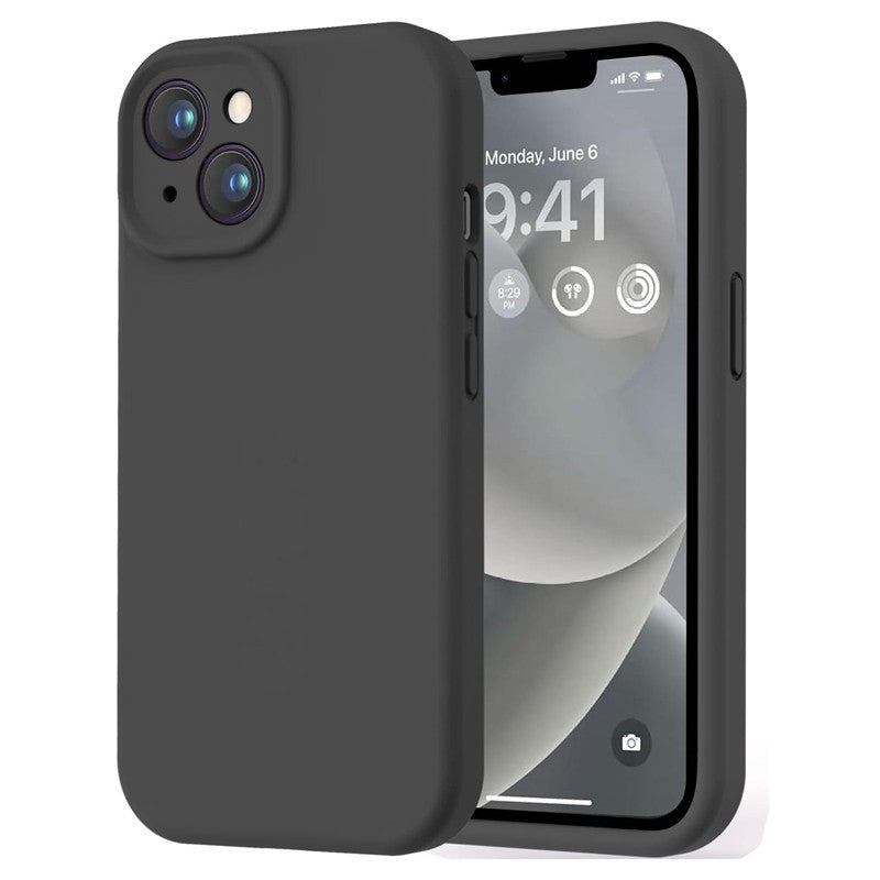 Capa de Telefone Preta de Luxo para iPhone 16 15 14 11 12 13 Pro Max 7 8 Plus 13 Mini 16E SE 2022 Xr X Xs Capa Traseira Fosca Macia
