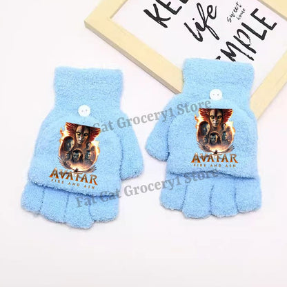 Luvas Avatar Fogo e Cinzas Disney para Menino Inverno com Capa Virada Luvas Crianças ao Ar Livre Quente Luva Fofa Acessórios de Roupa Infantil Presente