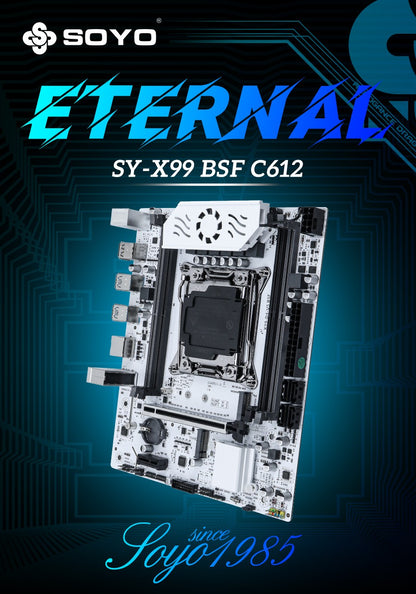 Conjunto Placa-mãe Gamer SOYO X99 C612chip com CPU Intel Xeon E5 2630 V4 DDR4 8G*1 2133MHz RAM Componentes de computador Placa principal TPM2