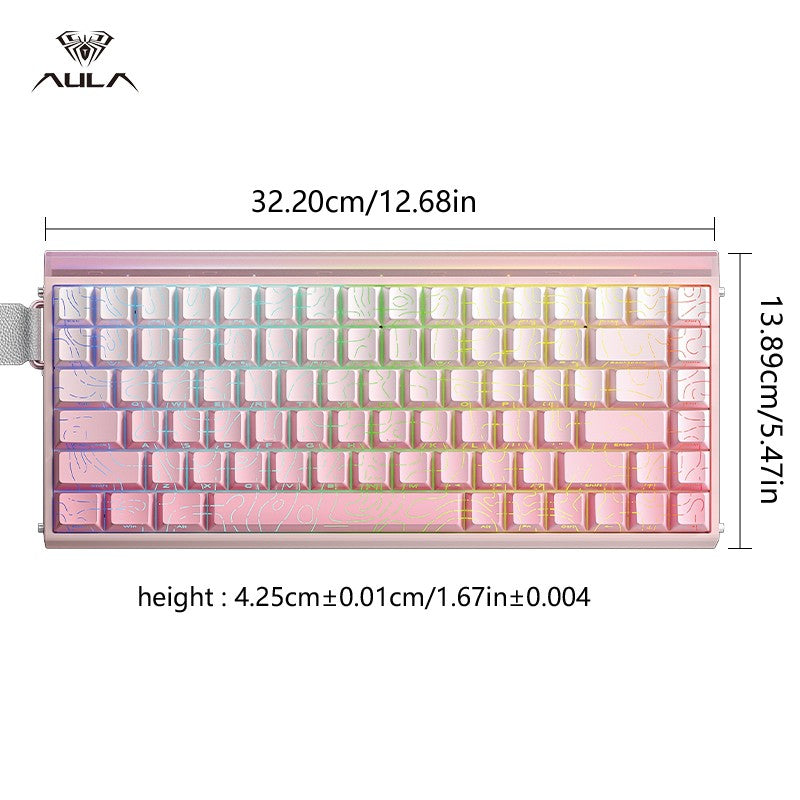 AULA HERO 84 HE Wired Mechanical Keyboard Music Rhythm RGB Backlit Magnetic Switch 8K Return Rate 128K Scan Rate Gaming Keyboard