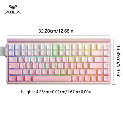 AULA HERO 84 HE Wired Mechanical Keyboard Music Rhythm RGB Backlit Magnetic Switch 8K Return Rate 128K Scan Rate Gaming Keyboard