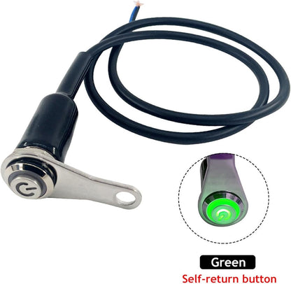 Cilindro Chave Bicicleta LED Interruptor Moto LIGA + DESLIGA Montagem no Guidão Liga de Alumínio Impermeável 12V Luz de Nevoeiro Lâmpada Buzina de Bicicleta Botão de Pressão
