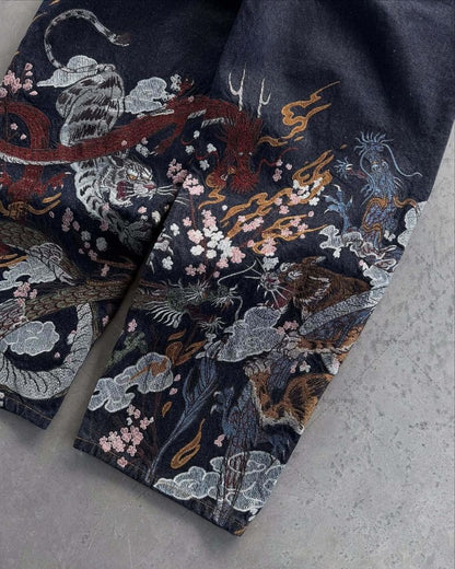 High Street Trendy 2025 Streetwear Trousers Hip-hop Punk Casual Loose Straight Pants Women American Retro Washed Baggy Jeans Men