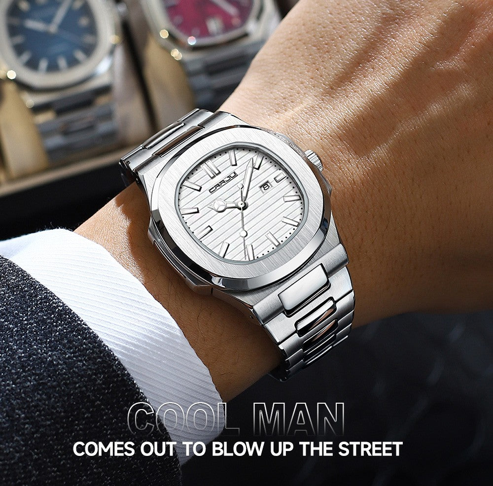 CRRJU  Men Watch 2024 Luxury Top Brand Quartz Watches Business Simple Ultra Thin Luminous Wristwatch Men's Clock Reloj Hombre