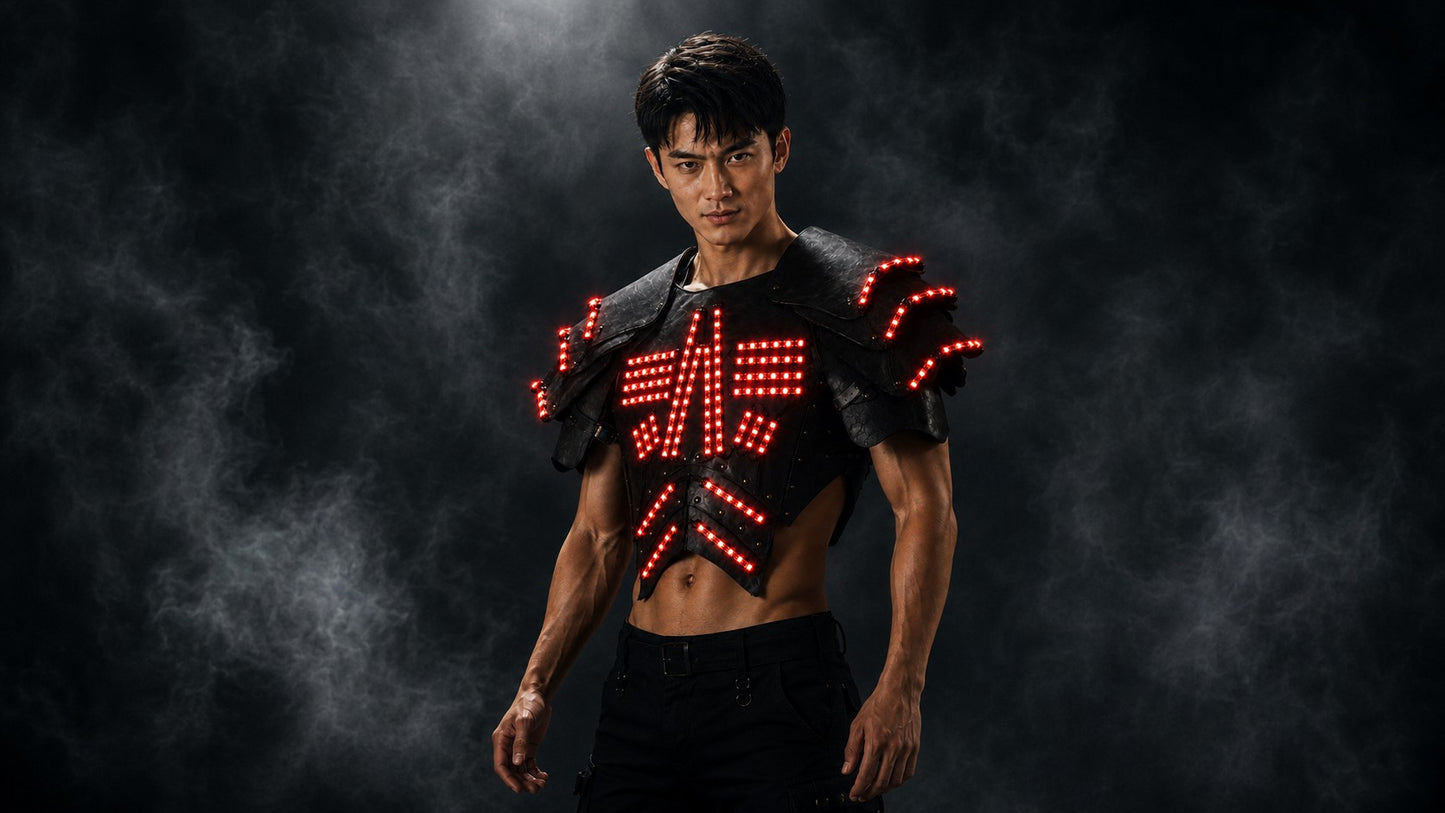 Cyber LED Glow Armor Cape – Illuminated Cosplay & Club Wear