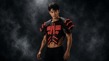 Cyber LED Glow Armor Cape – Illuminated Cosplay & Club Wear
