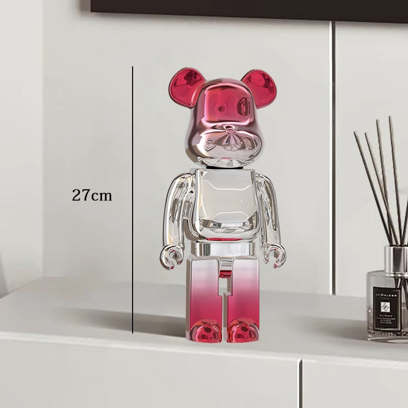 Estátua Urso Graffiti 27cm Bloco Tinta Urso Decoração Enfeites de Resina para Desktop Decoração de Casa Sala de Estar Urso Escultura de Chão Presentes
