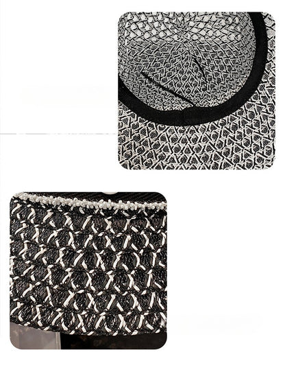 Chapéu de Pescador Vazado Respirável Coreano, Chapéu Tipo Bacia Personalizado, Chapéu Bucket Diamantado da Moda para Passeios de Verão Femininos