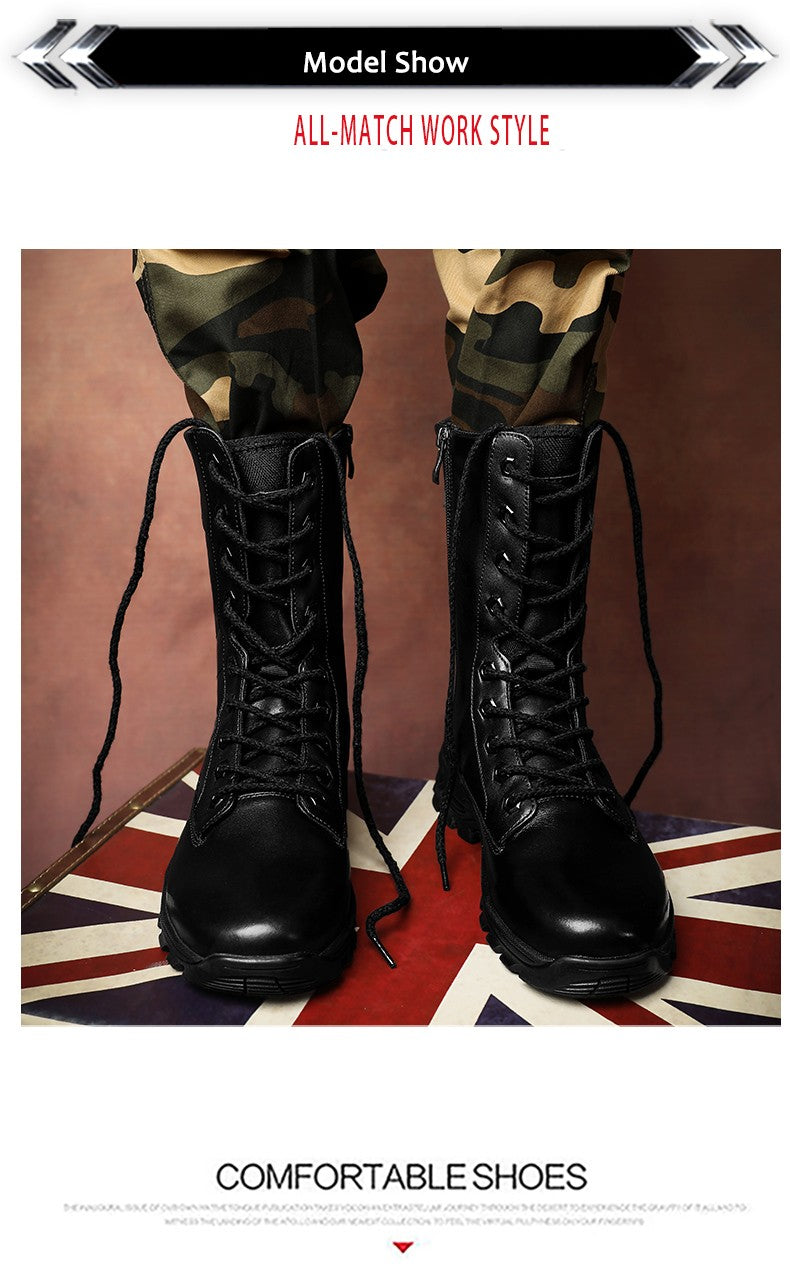 Botas de Couro Genuíno Masculinas de Cano Curto Botas Masculinas de Inverno de Couro com Pelo Quente para Exército Caça Sapatos Masculinos Botas Casuais Pretas