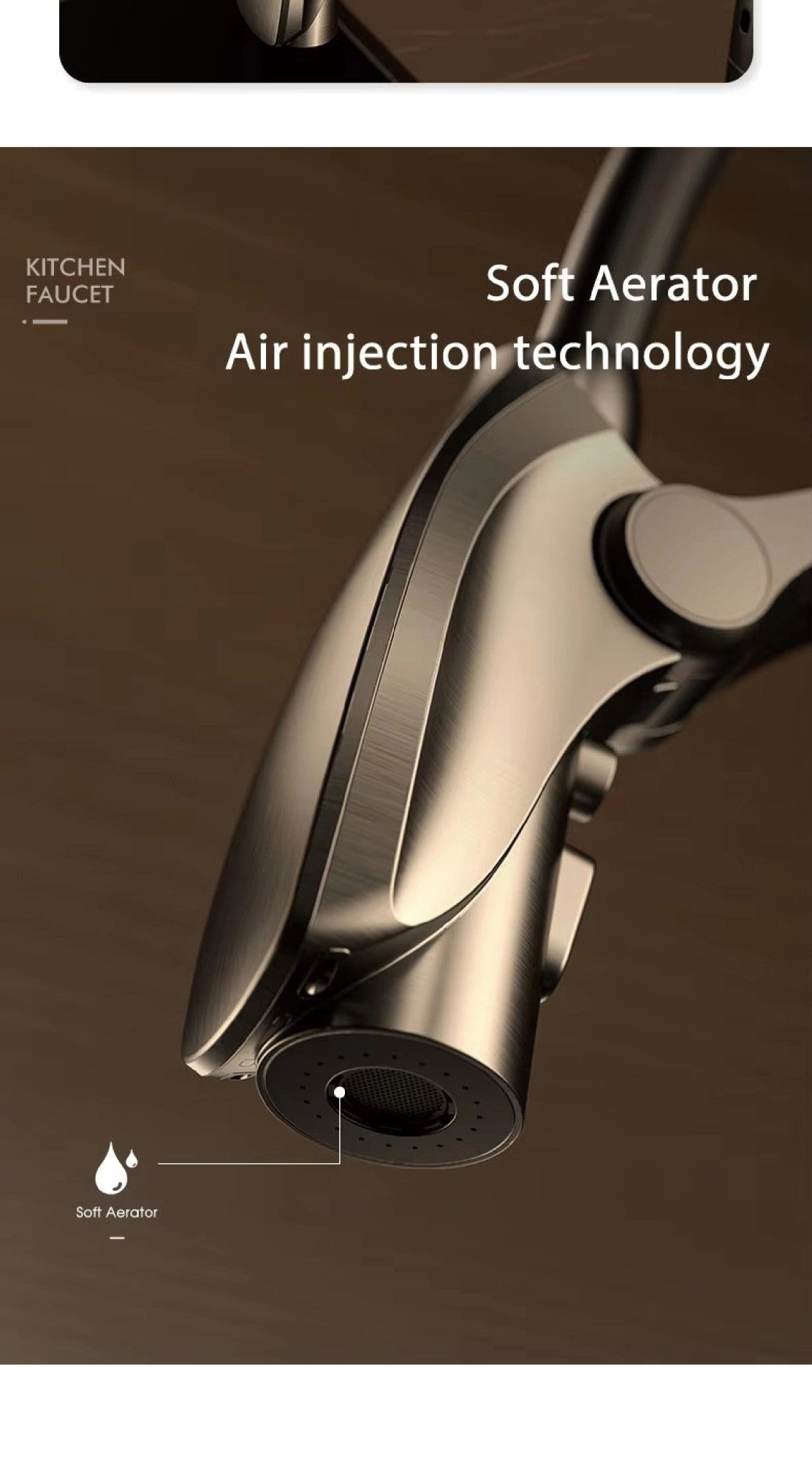 Luxury Gunmetal Brass Kitchen Faucet with LED Display,Sensor&Pull-Out 3-Function Spray,Touchless High Pressure Water-Saving Tap