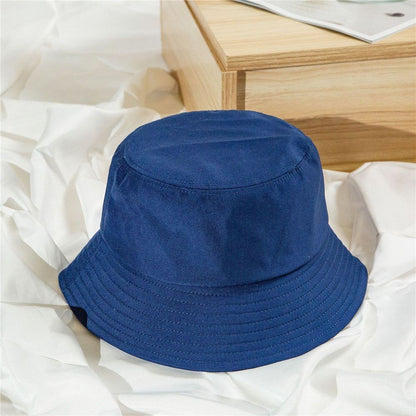 Cotton Summer Foldable Bucket Hat Unisex Women Outdoor Sunscreen Hat Pure Color Fishing Hunting Cap Men Basin Chapeau Beach Cap