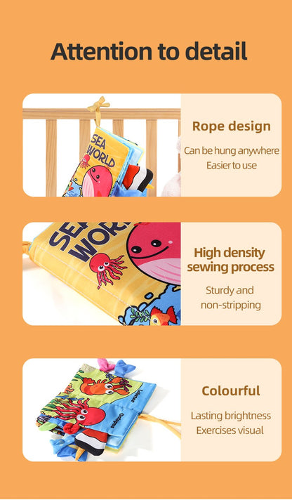 Baby Cloth Book Baby Toys 0-3 Year Old Infant Early Education Toys 6 Pages Cloth Book