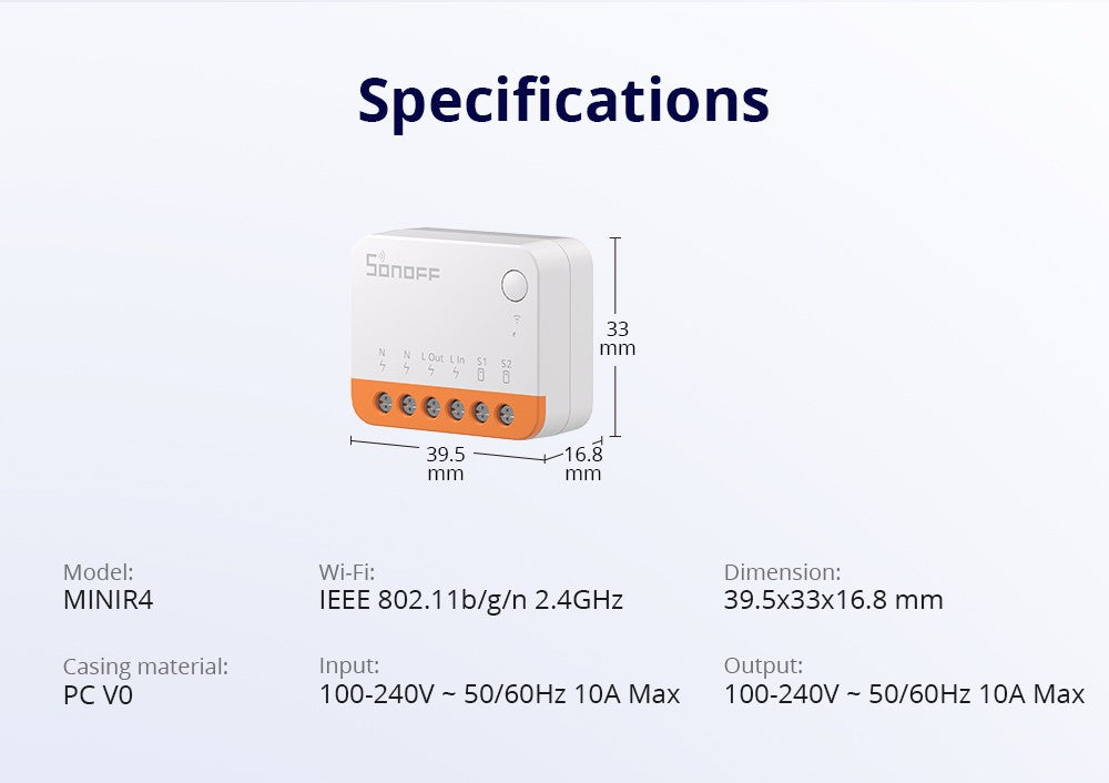 Sonoff Mini R4 Extreme Wifi Smart Switch Interruptor com Relé On-Off Módulo DIY Switch eWelink APP Control Funciona com Alexa