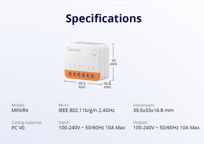 Sonoff Mini R4 Extreme Wifi Smart Switch Interruptor com Relé On-Off Módulo DIY Switch eWelink APP Control Funciona com Alexa