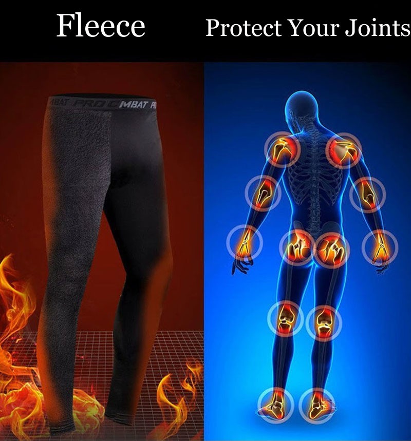 Men's Winter Morning Warm 1-2 PCS Running Set Sports Underwear Fast Drying Skiing Basketball Training Clothes Fleece Tracksuit