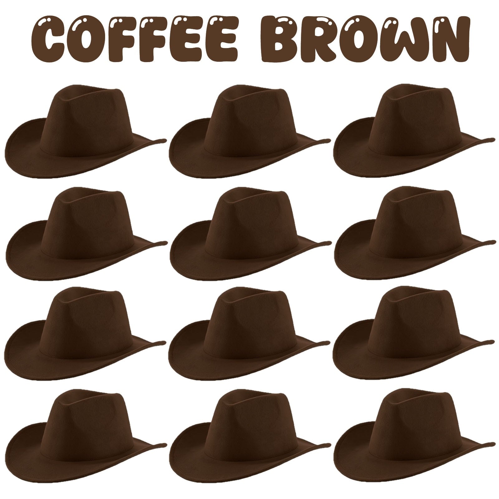 4-24Pcs Western Cowboy Hat for Men Women Adjustable Felt Cowgirl Hats Wide Brim Fedoras Hat for Adult Bachelor Party Costume