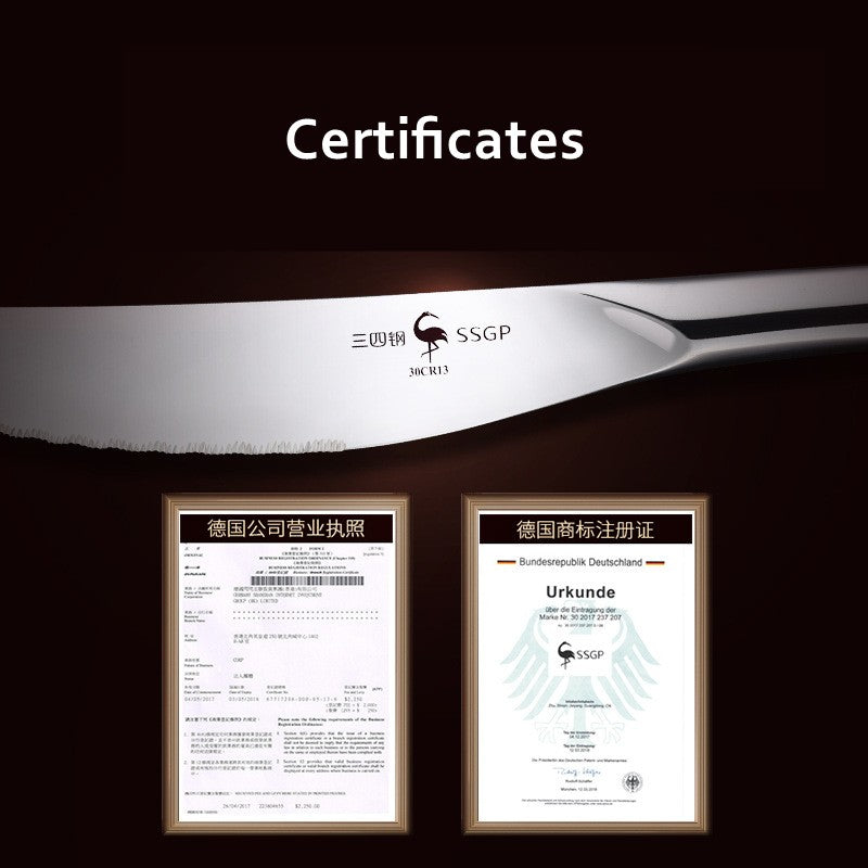 Talheres de luxo em aço inoxidável 316 com certificação LFGB, retrô clássico, garfo, faca, colher, conjunto de utensílios de mesa para banquete