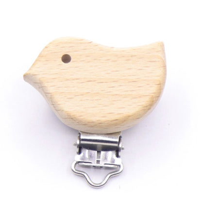 5Pcs/Sets Baby Pacifier Clips BPA Free Cute Modelling Beech Pacifier Clip Baby DIY Cartoon Animal Wooden Log Nipple Chain Holder