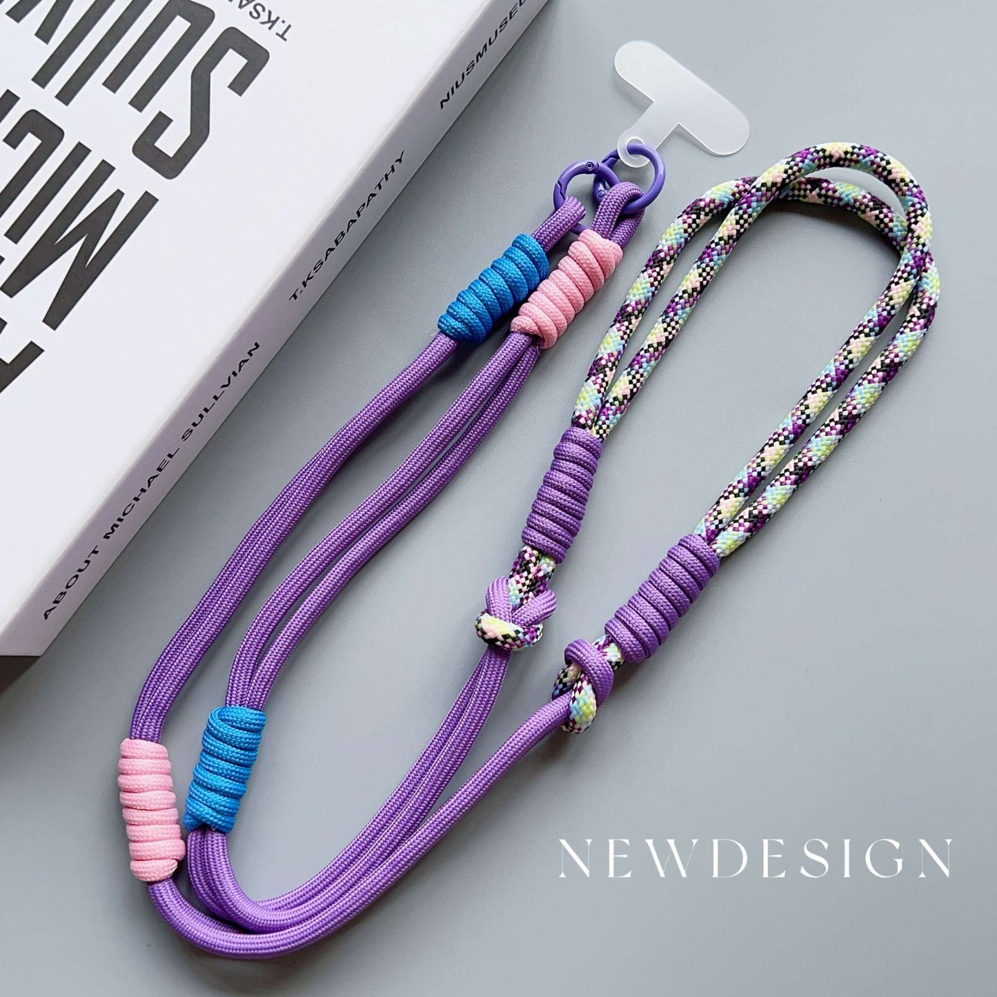 Cordão de pescoço tipo alça transversal ajustável para celular, estilo coreano, com remendo de substituição para acessórios de celular
