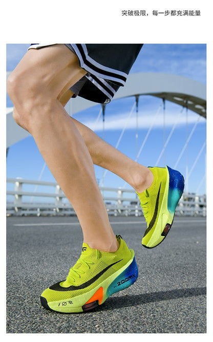 Tênis Esportivo Masculino de Corrida Maratona Amortecimento a Ar Placa de Carbono Respirável Leve Feminino Confortável Atlético Caminhada Corrida