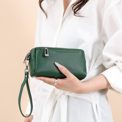 100% Genuine Cow Leather Wallet Purse Luxury Handbags Women Bags Designer Ladies Clutches Bags for Women Top Quality Phone Sac