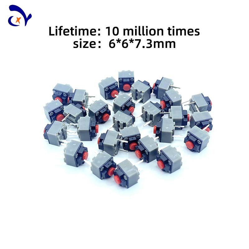 5PCS/10PCS KAILH 6 * 6 * 7.3mm Square Silent Mouse Micro Switch Thundersnake Logitech M330M220M590 Button Accessory