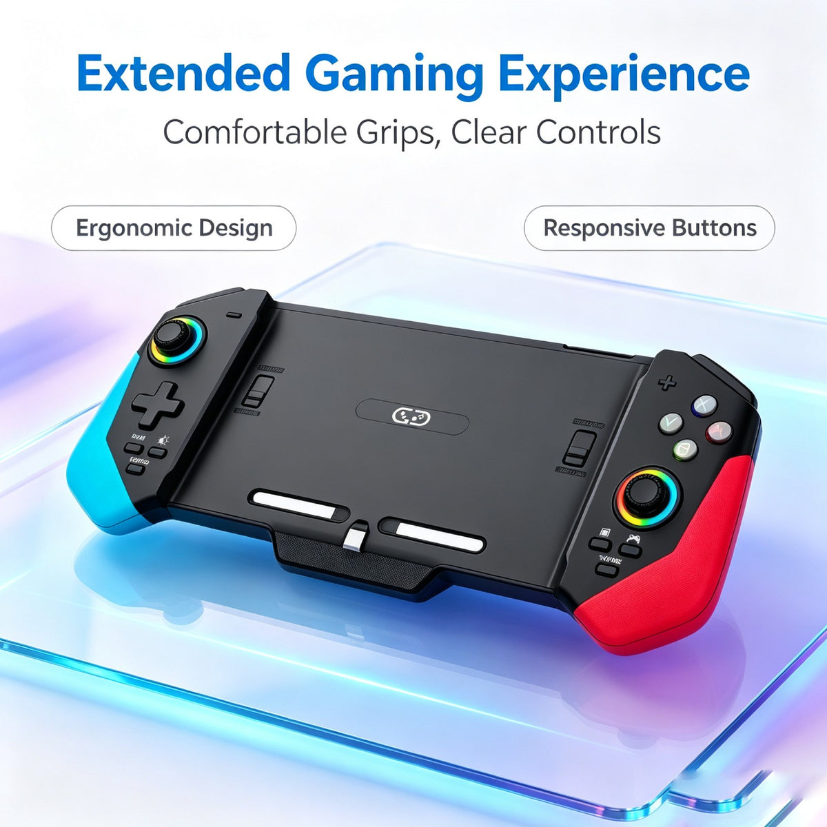Wireless RGB Controller for Switch/Switch OLED Hall Effect Joystick 6-Axis Gyro Turbo Auto Function Gamepad Accessories