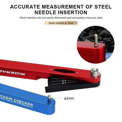 Ferramenta Indicadora de Desgaste de Corrente de Bicicleta RIDERACE Medidor Multifuncional de Corrente de Bicicleta Verificador de Medição Ferramentas de Reparo para MTB e Ciclismo de Estrada