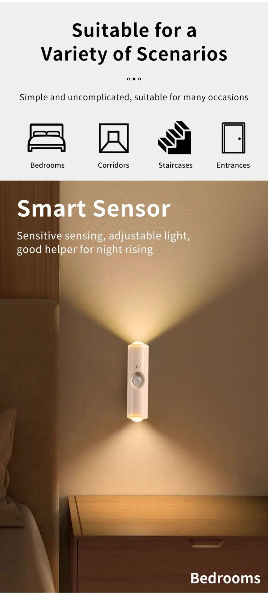 Smart RGB Gradient Wall Light Motion Sensor Magnetic Rechargeable Wall Sunset Lamp for Bedroom Closet Garden Room Decoration