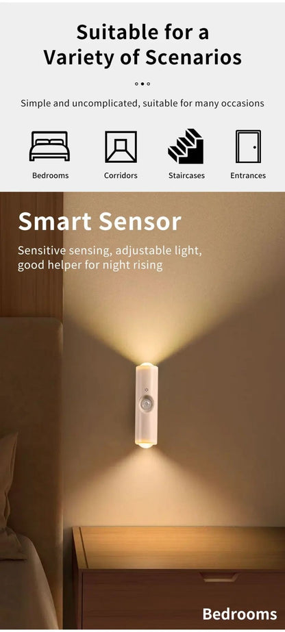 Smart RGB Gradient Wall Light Motion Sensor Magnetic Rechargeable Wall Sunset Lamp for Bedroom Closet Garden Room Decoration