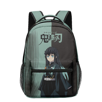 Anime Demon Slayer Tanjiro Nezuko 3D Printed Backpack for College Students Large School Bag 15 Inch Laptop Bag Middle School